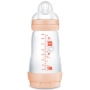 Mam Anti-Colic antikoliková láhev na krmení, silikonová jemná savička se středním průtokem 2+ měsíců Růžová 260 ml