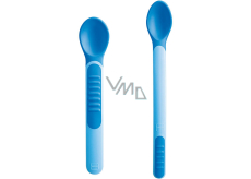 Mam Feeding Spoons & Cover 2 fázová krmící lžička s ochranným krytem 6+ měsíců Modrá 1 sada