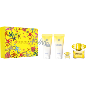 Versace Yellow Diamond toaletní voda 90 ml + sprchový gel 100 ml + tělové mléko 100 + toaletní voda miniatura 5 ml, dárková sada pro ženy