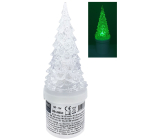 Svíčka LED svítící stromeček - zelený blikající plamen 17,1 cm