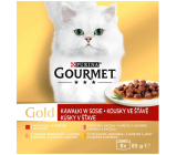 Purina Gourmet Gold krmivo pro kočky hovězí, krůta s kachnou, losos s kuřetem a kuřetem a játry 8 x 85 g