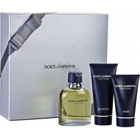 Dolce & Gabbana pour Homme toaletní voda 125 ml + balzám po holení 100 ml + sprchový gel 50 ml, dárková sada