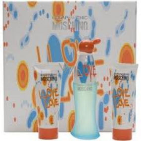 Moschino I Love Love toaletní voda 100 ml + tělové mléko 100 ml + sprchový gel 100 ml, pro ženy dárková sada