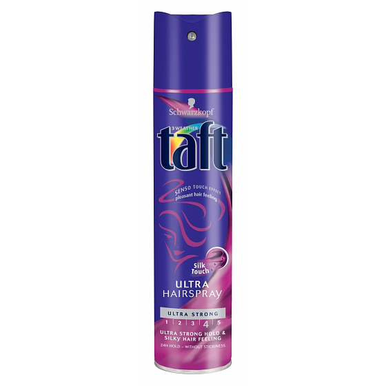 Taft Ultra Silk Touch Ultra silná fixace lak na vlasy 250 ml