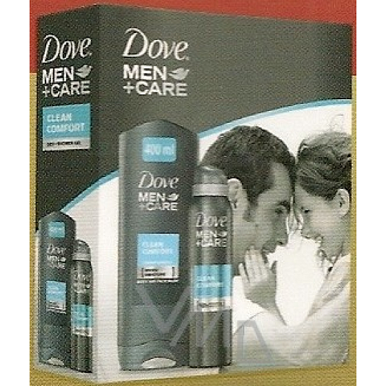Dove Men + Care Comfort deodorant sprej 150 ml + sprchový gel 400 ml, kosmetická sada
