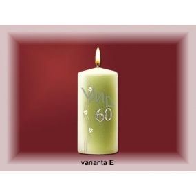 Lima Jubilejní 60 let svíčka bílá zdobená válec 70 x 150 mm 1 kus