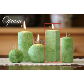 Lima Mramor Opium vonná svíčka zelená hranol 45 x 120 mm 1 kus