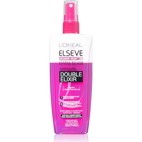 Loreal Paris Elseve Arginine Resist X3 Double Elixir posilující bezoplachový expres balzám na slabé vlasy s tendencí vypadávat rozprašovač 200 ml