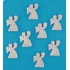 Anděl stříbrný akryl s glitry 3 cm, 8 kusů v krabičce