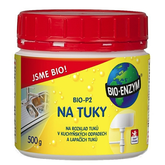 Bio-Enzym Bio-P2 Biologický přípravek k rozkladu tuků v odpadních systémech 500 g