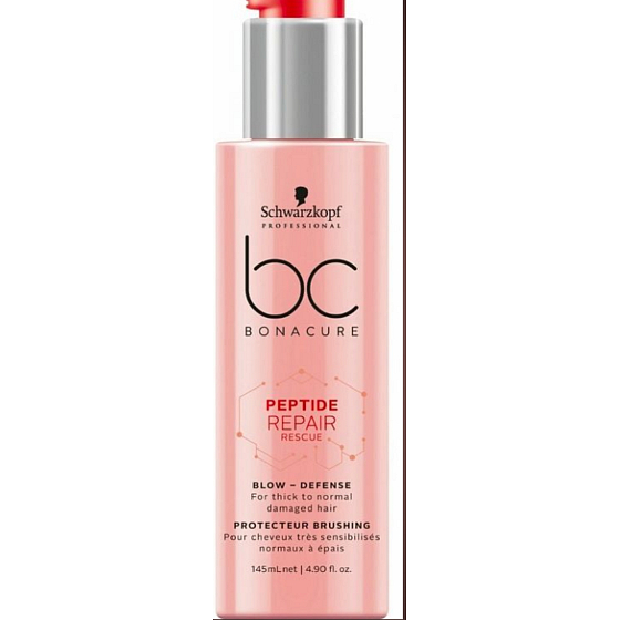 Schwarzkopf Professional BC Bonacure Peptide Repair Rescue Blow Defense vyživující a ochranný krém před tepelnou úpravou vlasů 145 ml