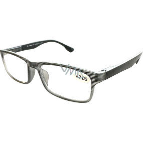 Berkeley Čtecí dioptrické brýle +2,0 plast černé, černé proužky 1 kus MC2248
