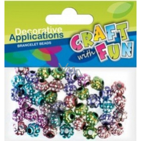 Craft with fun Ozdobné korálky plastové s průvlekem 3 mm barevné mix 50 kusů