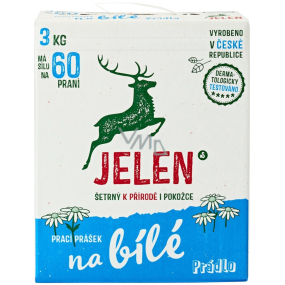 Jelen mýdlový prací prášek krabice na bílé prádlo 60 dávek 3 kg 