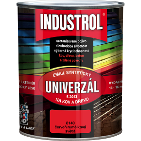 Industrol S2013 univerzál lesk vrchní barva na kov a dřevo, 8140 světlá červeň rumělka, 600 ml Industrol S2013 univerzál lesk vrchní barva na kov a dřevo, 8140 světlá červeň rumělka, 600 ml