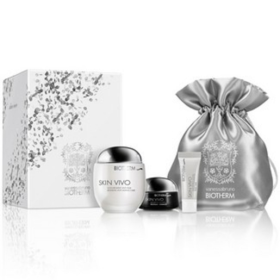 Biotherm Skin Vivo gelový krém 50 ml + noční krém 15 ml + oční gel 2 ml + saténový měšec, kosmetická sada