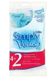 Gillette Venus 2 Simply pohotová holítka s zvlhčujícím páskem 4 + 2 kusy pro ženy
