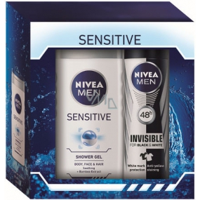 Nivea Men Sensitive antiperspirant sprej 150 ml + Sensitive sprchový gel 250 ml kosmetická sada