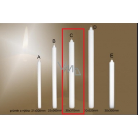 Lima Gastro Kostelní hladká kónická svíčka bílá dlouhá 30 x 370 mm 1 kus