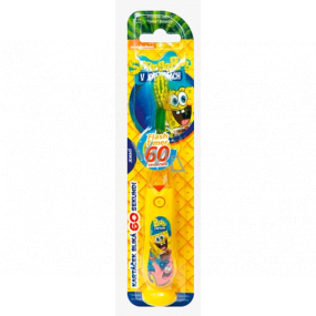 SpongeBob Soft blikající zubní kartáček pro děti s časovačem 1 minuty