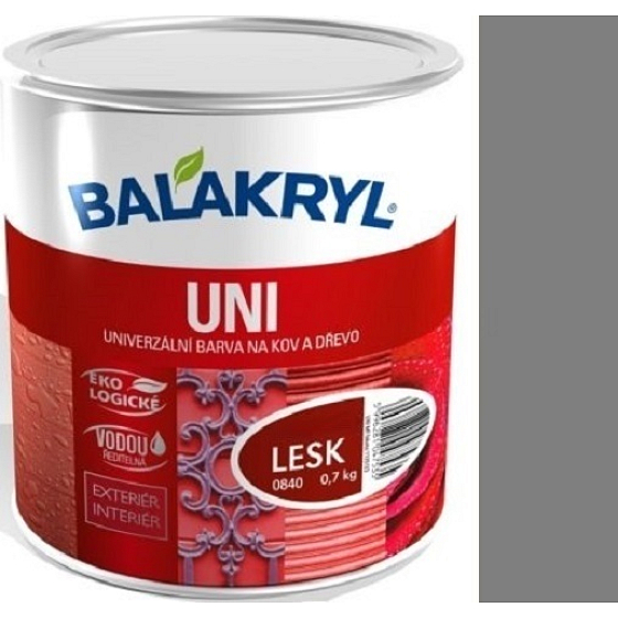 Balakryl Uni Lesk 0111 Světle šedý univerzální barva na kov a dřevo 700 g