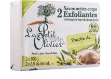 Le Petit Olivier Olivový olej peelingové toaletní mýdlo 2 x 100 g