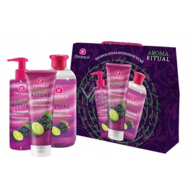 Dermacol Aroma Ritual Hrozny s limetkou sprchový gel 250 ml + tekuté mýdlo 250 ml + pěna do koupele 500 ml, kosmetická sada