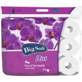 Big Soft Plus toaletní papír bílý 2 vrstvý 160 útržků 24 kusů