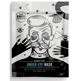 Barber Pro Pleťová maska pod oči s aktivním uhlím a sopečným popelem pro muže 3 x 3,5 ml