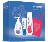 Indulona Sensi Care tekuté mýdlo pro citlivou pokožku dávkovač 300 ml + Original krém na ruce 85 ml + Růžové květy tělové mléko pro normální typ pokožky 400 ml + látková taška, kosmetická sada pro ženy