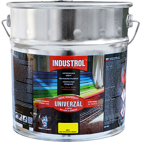 Industrol S2013 univerzál lesk vrchní barva na kov a dřevo, 6201 žluť chromová střední, 9 l Industrol S2013 univerzál lesk vrchní barva na kov a dřevo, 6201 žluť chromová střední, 9 l