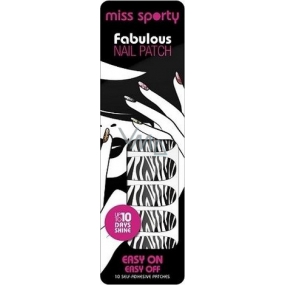 Miss Sporty Fabulous Nail Patch nálepky na nehty 001 Zebra 10 kusů