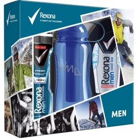 Rexona Men Cool Ice sprchový gel 250 ml + Xtra Cool deodorant sprej 150 ml + sportovní láhev 500 ml, kosmetická sada