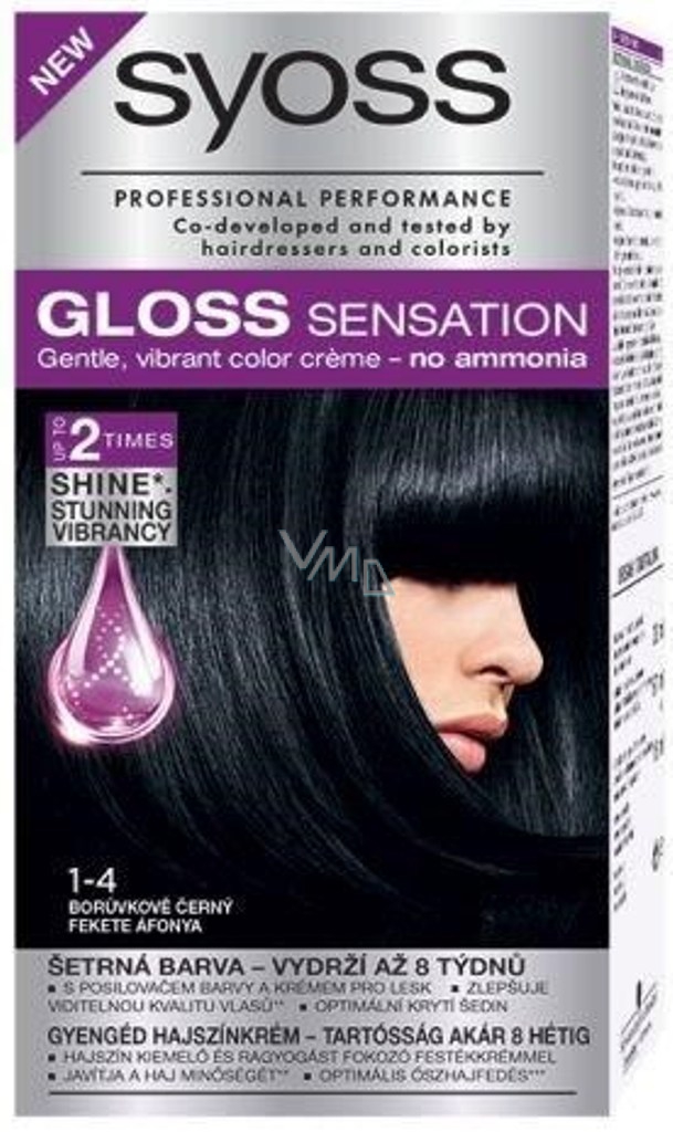 Syoss Gloss Sensation Setrna Barva Na Vlasy Bez Amoniaku 1 4 Boruvkove Cerny 115 Ml Vmd Drogerie A Parfumerie