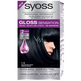 Syoss Gloss Sensation Šetrná barva na vlasy bez amoniaku 1-4 Borůvkově černý 115 ml