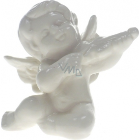 Anděl porcelánový s houslemi 8 cm