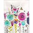 Nekupto Dárková papírová taška 23 x 18 x 10 cm Kreslené květiny 1366 02 KFM