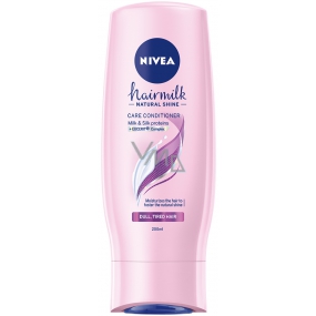 Nivea Hairmilk Natural Shine pečující kondicionér na unavené vlasy bez lesku 200 ml