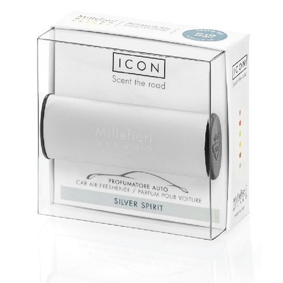 Millefiori Milano Icon Silver Spirit - Stříbrný svit vůně do auta Classic stříbrná voní až 2 měsíce 47 g