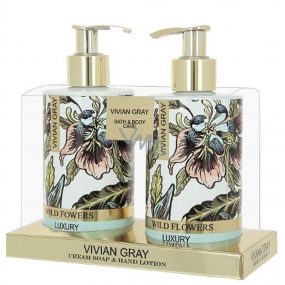 Vivian Gray Wild Flowers luxusní tekuté mýdlo 250 ml + mléko na ruce 250 ml, kosmetická sada