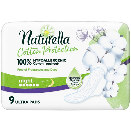 Naturella Cotton Protection Ultra Night hygienické vložky s křidélky 9 kusů