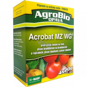 AgroBio Acrobat MZ WG fungicid proti plísni révové, bramborové, rajčatové, okurkové a cibulové 4 x 20 g