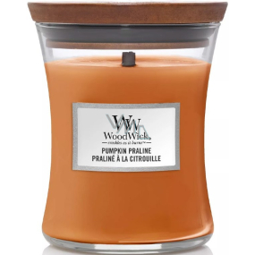 WoodWick Pumpkin Praline - Dýňová pochoutka vonná svíčka s dřevěným knotem a víčkem sklo střední 275 g
