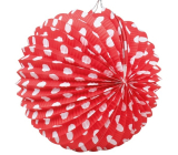 Lampion kulatý červený s puntíky 23 cm