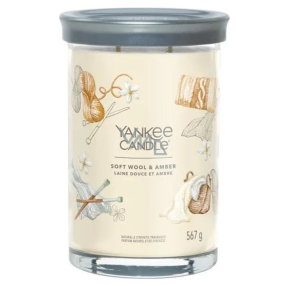 Yankee Candle Soft Wool & Amber - Jemná vlna a ambra vonná svíčka Signature velká sklo 2 knoty 567 g