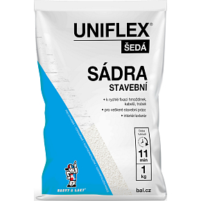 Uniflex sádra šedá, stavební, 1 kg