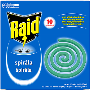 Raid insekticidní spirála proti komárům, 10 ks