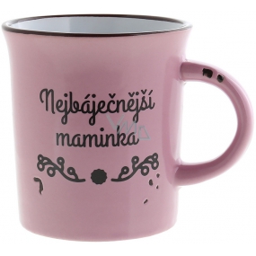 Albi Plecháček keramický hrnek s nápisem Nejbáječnější maminka, růžový 320 ml