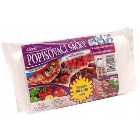 V&CH Obal Popisovací sáčky čiré z mikrotenu k zamražování, blokované, extra silné 0,015 mm 200 x 300 mm 50 kusů