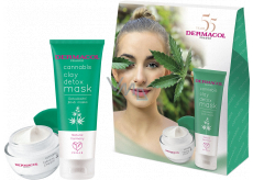 Dermacol Cannabis detoxikační jílová maska 100 ml + pleťový krém 50 ml, kosmetická sada